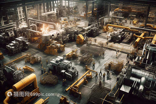 堆满机械的工厂